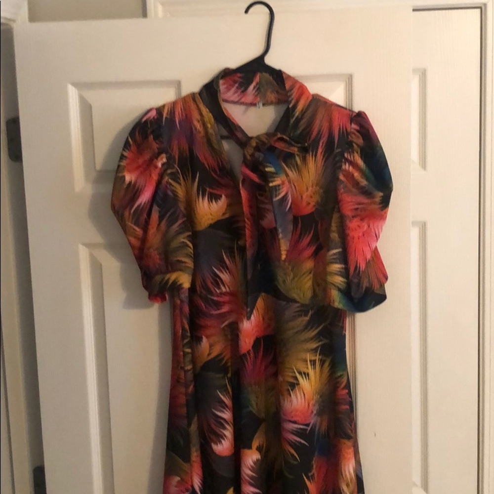 Plus Size Tropical High- Low Dress